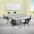 Flash Furniture XU-GRP-12CH-A3060CON-60-GY-T-P-CAS-GG Mobile 86" Oval Wave Laminate Activity Table with 12" Stack Chairs, Gray/Black addl-1