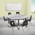 Flash Furniture XU-GRP-12CH-A48-HCIRC-GY-T-P-CAS-GG Mobile 47.5" Circle Wave Flexible Laminate Activity Table with 12" Student Stack Chairs, Grey/Black addl-1