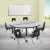 Flash Furniture XU-GRP-12CH-A48-HCIRC-GY-T-P-CAS-GG Mobile 47.5" Circle Wave Laminate Activity Table with 12" Stack Chairs, Gray/Black addl-1
