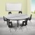 Flash Furniture XU-GRP-12CH-A48-HCIRC-GY-T-P-GG 47.5" Circle Wave Flexible Laminate Activity Table with 12" Student Stack Chairs, Grey/Black addl-1