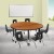Flash Furniture XU-GRP-12CH-A48-HCIRC-OAK-T-P-CAS-GG Mobile 47.5" Circle Wave Flexible Laminate Activity Table with 12" Student Stack Chairs, Oak/Black addl-1