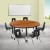 Flash Furniture XU-GRP-12CH-A48-HCIRC-OAK-T-P-CAS-GG Mobile 47.5" Circle Wave Laminate Activity Table with 12" Stack Chairs, Oak/Black addl-1