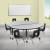 Flash Furniture XU-GRP-12CH-A60-HCIRC-GY-T-P-CAS-GG Mobile 60" Circle Wave Flexible Laminate Activity Table with 12" Student Stack Chairs, Grey/Black addl-1