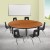 Flash Furniture XU-GRP-12CH-A60-HCIRC-OAK-T-P-GG 60" Circle Wave Flexible Laminate Activity Table with 12" Student Stack Chairs, Oak/Black addl-1