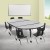 Flash Furniture XU-GRP-14CH-A3048CON-48-GY-T-P-CAS-GG Mobile 76" Oval Wave Flexible Laminate Activity Table with 14" Student Stack Chairs, Grey/Black addl-1