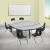 Flash Furniture XU-GRP-14CH-A3048CON-48-GY-T-P-GG 76" Oval Wave Flexible Laminate Activity Table with 14" Student Stack Chairs, Grey/Black addl-1