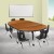 Flash Furniture XU-GRP-14CH-A3048CON-48-OAK-T-P-CAS-GG Mobile 76" Oval Wave Flexible Laminate Activity Table with 14" Student Stack Chairs, Oak/Black addl-1