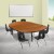 Flash Furniture XU-GRP-14CH-A3048CON-48-OAK-T-P-GG 76" Oval Wave Flexible Laminate Activity Table with 14" Student Stack Chairs, Oak/Black addl-1