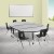 Flash Furniture XU-GRP-14CH-A3060CON-60-GY-T-P-CAS-GG Mobile 86" Oval Wave Flexible Laminate Activity Table with 14" Student Stack Chairs, Grey/Black addl-1