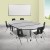 Flash Furniture XU-GRP-14CH-A3060CON-60-GY-T-P-CAS-GG Mobile 86" Oval Wave Laminate Activity Table with 14" Stack Chairs, Gray/Black addl-1
