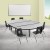 Flash Furniture XU-GRP-14CH-A3060CON-60-GY-T-P-GG 86" Oval Wave Flexible Laminate Activity Table with 14" Student Stack Chairs, Grey/Black addl-1