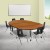Flash Furniture XU-GRP-14CH-A3060CON-60-OAK-T-P-CAS-GG Mobile 86" Oval Wave Flexible Laminate Activity Table with 14" Student Stack Chairs, Oak/Black addl-1