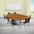 Flash Furniture XU-GRP-14CH-A3060CON-60-OAK-T-P-CAS-GG Mobile 86" Oval Wave Laminate Activity Table with 14" Stack Chairs, Oak/Black addl-1
