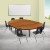 Flash Furniture XU-GRP-14CH-A3060CON-60-OAK-T-P-GG 86" Oval Wave Flexible Laminate Activity Table with 14" Student Stack Chairs, Oak/Black addl-1
