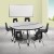 Flash Furniture XU-GRP-14CH-A48-HCIRC-GY-T-P-CAS-GG Mobile 47.5" Circle Wave Flexible Laminate Activity Table with 14" Student Stack Chairs, Grey/Black addl-1