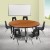 Flash Furniture XU-GRP-14CH-A48-HCIRC-OAK-T-P-CAS-GG Mobile 47.5" Circle Wave Flexible Laminate Activity Table with 14" Student Stack Chairs, Oak/Black addl-1