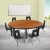 Flash Furniture XU-GRP-14CH-A48-HCIRC-OAK-T-P-GG 47.5" Circle Wave Flexible Laminate Activity Table with 14" Student Stack Chairs, Oak/Black addl-1