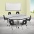 Flash Furniture XU-GRP-14CH-A60-HCIRC-GY-T-P-CAS-GG Mobile 60" Circle Wave Flexible Laminate Activity Table with 14" Student Stack Chairs, Grey/Black addl-1