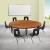 Flash Furniture XU-GRP-14CH-A60-HCIRC-OAK-T-P-GG 60" Circle Wave Flexible Laminate Activity Table with 14" Student Stack Chairs, Oak/Black addl-1