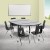 Flash Furniture XU-GRP-16CH-A3048CON-48-GY-T-A-CAS-GG Mobile 76" Oval Wave Flexible Laminate Activity Table with 16" Student Stack Chairs, Grey/Black addl-1