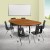 Flash Furniture XU-GRP-16CH-A3048CON-48-OAK-T-A-CAS-GG Mobile 76" Oval Wave Flexible Laminate Activity Table with 16" Student Stack Chairs, Oak/Black addl-1