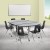 Flash Furniture XU-GRP-16CH-A3060CON-60-GY-T-A-CAS-GG Mobile 86" Oval Wave Flexible Laminate Activity Table with 16" Student Stack Chairs, Grey/Black addl-1