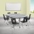 Flash Furniture XU-GRP-16CH-A3060CON-60-GY-T-A-CAS-GG Mobile 86" Oval Wave Laminate Activity Table with 16" Stack Chairs, Gray/Black addl-1