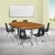 Flash Furniture XU-GRP-16CH-A3060CON-60-OAK-T-A-CAS-GG Mobile 86" Oval Wave Flexible Laminate Activity Table with 16" Student Stack Chairs, Oak/Black addl-1