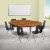 Flash Furniture XU-GRP-16CH-A3060CON-60-OAK-T-A-GG 86" Oval Wave Flexible Laminate Activity Table with 16" Student Stack Chairs, Oak/Black addl-1