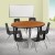 Flash Furniture XU-GRP-16CH-A48-HCIRC-OAK-T-A-GG 47.5" Circle Wave Flexible Laminate Activity Table Set with 16" Student Stack Chairs, Oak/Black addl-1