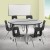Flash Furniture XU-GRP-16CH-A60-HCIRC-GY-T-A-CAS-GG Mobile 60" Circle Wave Flexible Laminate Activity Table Set with 16" Student Stack Chairs, Grey/Black addl-1