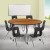 Flash Furniture XU-GRP-16CH-A60-HCIRC-OAK-T-A-CAS-GG Mobile 60" Circle Wave Flexible Laminate Activity Table Set with 16" Student Stack Chairs, Oak/Black addl-1