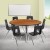 Flash Furniture XU-GRP-16CH-A60-HCIRC-OAK-T-A-GG 60" Circle Wave Flexible Laminate Activity Table Set with 16" Student Stack Chairs, Oak/Black addl-1