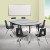 Flash Furniture XU-GRP-18CH-A3048CON-48-GY-T-A-CAS-GG Mobile 76" Oval Wave Flexible Laminate Activity Table Set with 18" Student Stack Chairs, Grey/Black addl-1