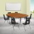 Flash Furniture XU-GRP-18CH-A3048CON-48-OAK-T-A-GG 76" Oval Wave Flexible Laminate Activity Table Set with 18" Student Stack Chairs, Oak/Black addl-1