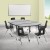 Flash Furniture XU-GRP-18CH-A3060CON-60-GY-T-A-CAS-GG Mobile 86" Oval Wave Flexible Laminate Activity Table Set with 18" Student Stack Chairs, Grey/Black addl-1