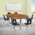 Flash Furniture XU-GRP-18CH-A3060CON-60-OAK-T-A-CAS-GG Mobile 86" Oval Wave Flexible Laminate Activity Table Set with 18" Student Stack Chairs, Oak/Black addl-1