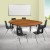 Flash Furniture XU-GRP-18CH-A3060CON-60-OAK-T-A-GG 86" Oval Wave Flexible Laminate Activity Table Set with 18" Student Stack Chairs, Oak/Black addl-1