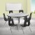 Flash Furniture XU-GRP-18CH-A48-HCIRC-GY-T-A-GG 47.5" Circle Wave Flexible Laminate Activity Table Set with 18" Student Stack Chairs, Grey/Black addl-1