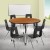 Flash Furniture XU-GRP-18CH-A48-HCIRC-OAK-T-A-CAS-GG Mobile 47.5" Circle Wave Flexible Laminate Activity Table Set with 18" Student Stack Chairs, Oak/Black addl-1