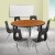 Flash Furniture XU-GRP-18CH-A48-HCIRC-OAK-T-A-GG 47.5" Circle Wave Flexible Laminate Activity Table Set with 18" Student Stack Chairs, Oak/Black addl-1