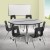 Flash Furniture XU-GRP-18CH-A60-HCIRC-GY-T-A-CAS-GG Mobile 60" Circle Wave Flexible Laminate Activity Table Set with 18" Student Stack Chairs, Grey/Black addl-1