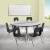 Flash Furniture XU-GRP-18CH-A60-HCIRC-GY-T-A-GG 60" Circle Wave Flexible Laminate Activity Table Set with 18" Student Stack Chairs, Grey/Black addl-1