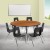 Flash Furniture XU-GRP-18CH-A60-HCIRC-OAK-T-A-GG 60" Circle Wave Flexible Laminate Activity Table Set with 18" Student Stack Chairs, Oak/Black addl-1