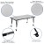 Flash Furniture XU-GRP-A3048CON-48-GY-T-P-CAS-GG Mobile 76" Oval Wave Flexible Grey Thermal Laminate Activity Table , Short Legs addl-4