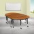 Flash Furniture XU-GRP-A3048CON-48-OAK-T-P-CAS-GG Mobile 76" Oval Wave Flexible Oak Thermal Laminate Activity Table , Short Legs addl-1