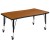 Flash Furniture XU-GRP-A3048CON-48-OAK-T-P-CAS-GG Mobile 76" Oval Wave Flexible Oak Thermal Laminate Activity Table , Short Legs addl-9