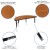 Flash Furniture XU-GRP-A3048CON-48-OAK-T-P-GG 76" Oval Wave Flexible Oak Thermal Laminate Activity Table , Short Legs addl-3