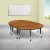 Flash Furniture XU-GRP-A3060CON-60-OAK-T-P-CAS-GG Mobile 86" Oval Wave Flexible Oak Thermal Laminate Activity Table , Short Legs addl-1