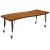 Flash Furniture XU-GRP-A3060CON-60-OAK-T-P-CAS-GG Mobile 86" Oval Wave Flexible Oak Thermal Laminate Activity Table , Short Legs addl-9